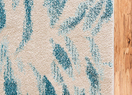 Unique Loom Positano Collection Coastal Modern Bright Colors Fish Beige Area Rug (7' x 10')