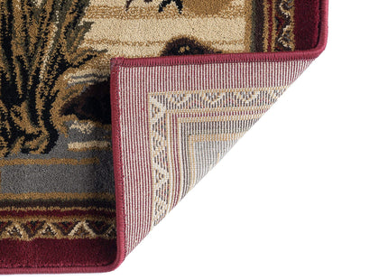 Tayse Black Bear Brown 9x12 Rectangle Area Rug Cabin for Living, Bedroom, or Dining Room - Lodge, Novelty