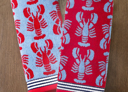 SKL Home Nautical Lobster Hand Towel Set-2pc, Reversible Jacquard, Navy