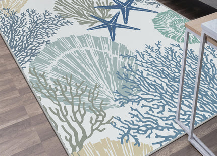 Tritard 4x6 Coastal Area Rug for Entryway, Living Room, Bedroom, Blue