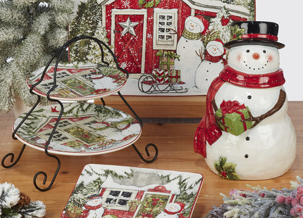Certified International Holiday Magic Snowman 3-D Cookie Jar, 78 oz.