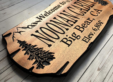 Personalized Cabin Sign Outdoor Wooden Sign Lake House Welcome Sign Rustic Decor
