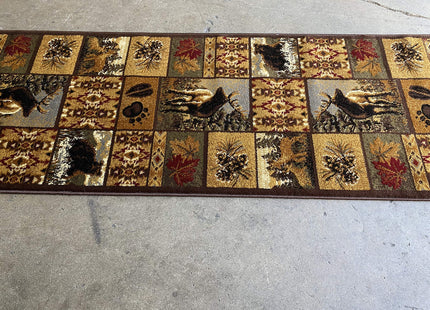 Carpet King Cabin Style Distressed Antiquated Runner Area Rug Black Bear Elk Deer Wildlife Animal Country Hunting Southwest Wilderness Design 760 (2 Feet X 7 Feet)