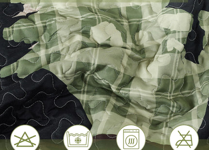 Virah Bella 3 Piece King Lodge Quilt Bedding Set - Rustic Country Reversible Comforter Set with Decorative Pillow Shams - Unexpected Visitors