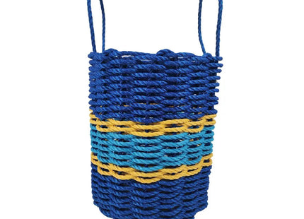 Blue & Yellow Coastal Rope Basket