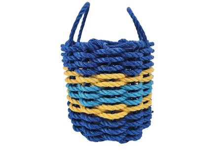 Blue & Yellow Coastal Rope Basket