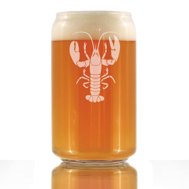 Lobster Engraved Beer Can Glass | 16 oz
