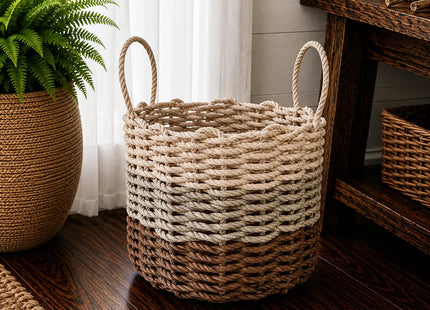 Brown, Tan & Light Tan Ombre Rope Basket