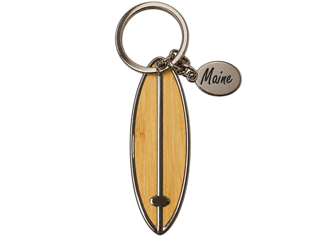 Maine Wood Surfboard Keychain – 3.25 Inch