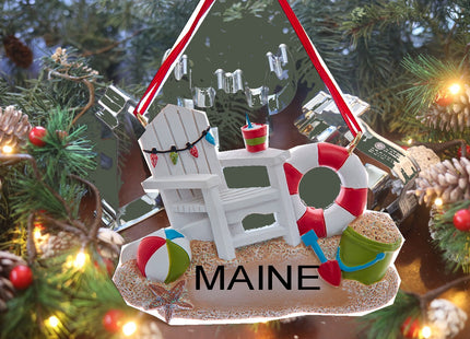Beach Chair Ornament  2.5" Coastal Holiday Decor