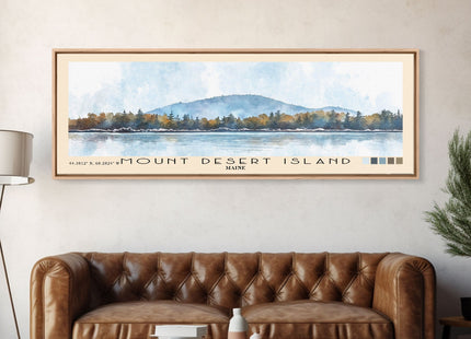 Mount Desert Island Maine Watercolor Canvas