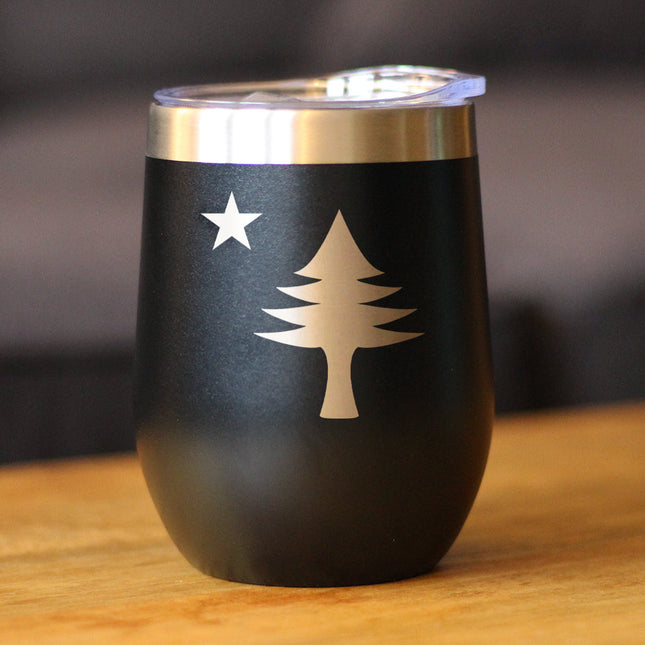 Flag of Maine Wine Tumbler