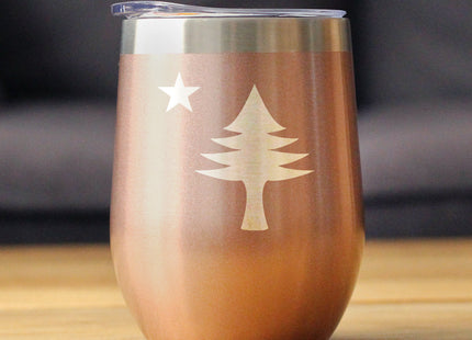 Flag of Maine Wine Tumbler