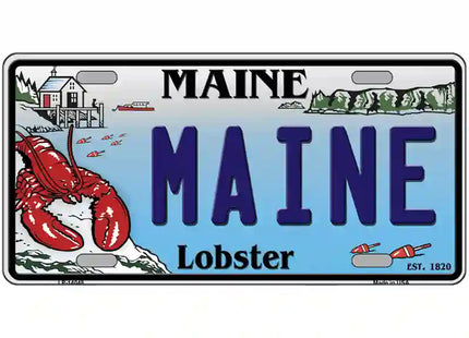 Maine Lobster Novelty Metal License Plate 12 x 6