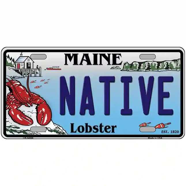 Native Maine Lobster Novelty Metal License Plate 12 x 6