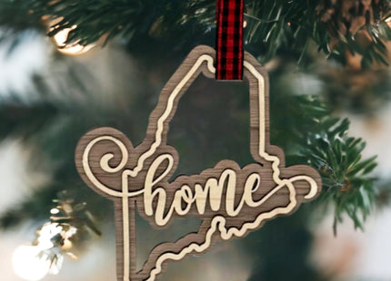 Maine Home Double Layer Ornament