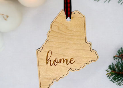 Maine Home Script Ornament