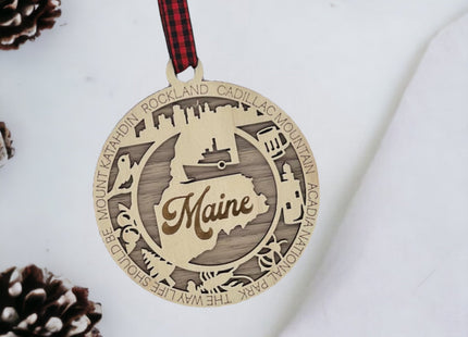 Maine State Highlights Ornament