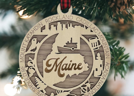 Maine State Highlights Ornament