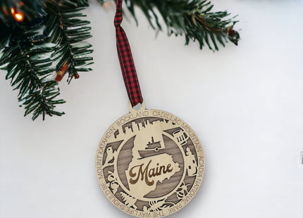 Maine State Highlights Ornament