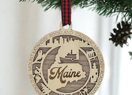 Maine State Highlights Ornament