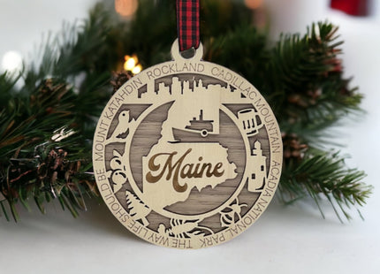 Maine State Highlights Ornament