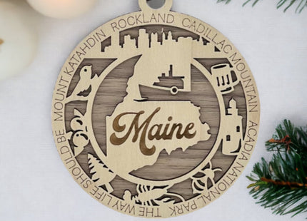 Maine State Highlights Ornament
