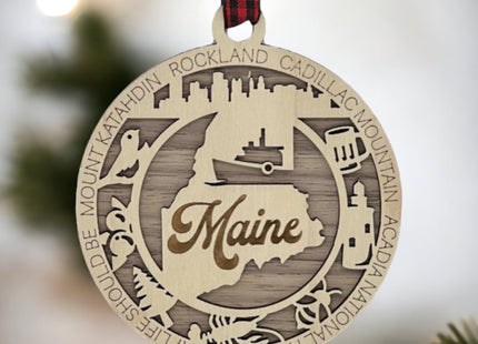 Maine State Highlights Ornament