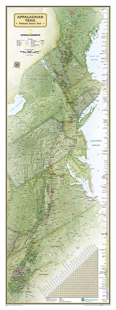 National Geographic Appalachian Trail Wall Map in gift box
