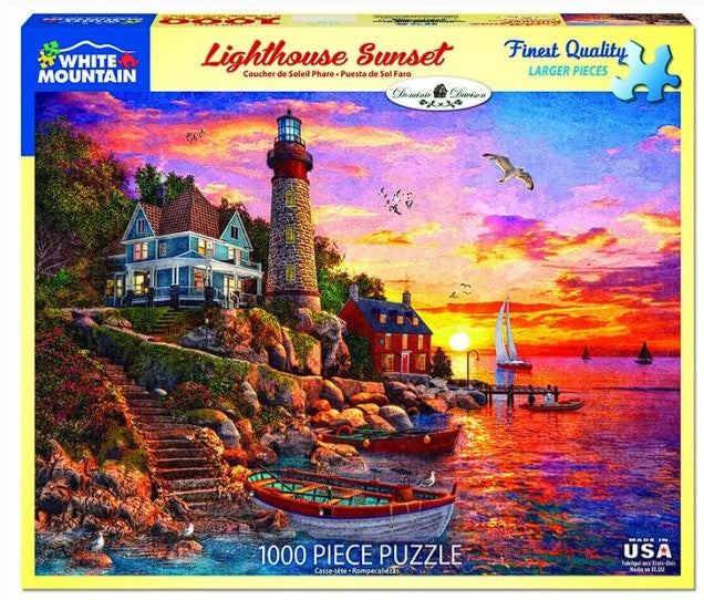 Lighthouse Sunset 1000-Piece Jigsaw Puzzle by White Mountain