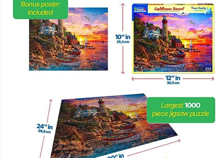 Lighthouse Sunset 1000-Piece Jigsaw Puzzle by White Mountain