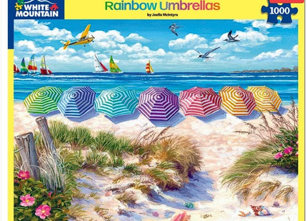 Rainbow Umbrellas 1000-Piece Jigsaw Puzzle by White Mountain