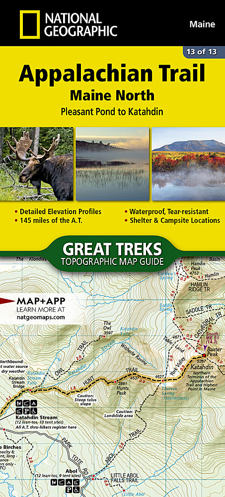 National Geographic Appalachian Trail Maine North map