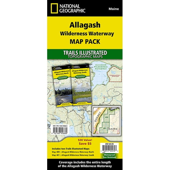 National Geographic Allagash Wilderness Waterway Map Pack