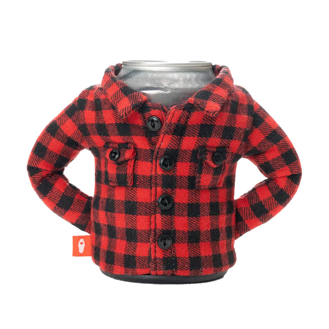 Puffin Red plaid Feller can cooler