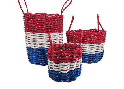 Red, White & Blue Coastal Rope Basket