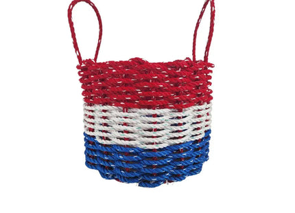 Red, White & Blue Coastal Rope Basket