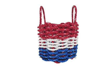 Red, White & Blue Coastal Rope Basket