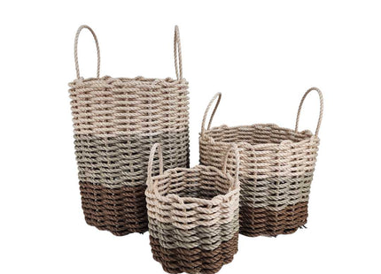 Brown, Tan & Light Tan Ombre Rope Basket