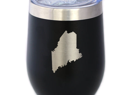 Maine State Outline Wine Tumbler