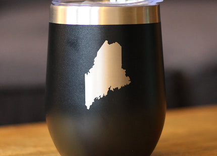 Maine State Outline Wine Tumbler