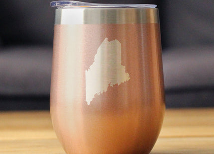 Maine State Outline Wine Tumbler