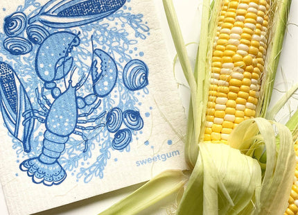 Blue Lobster Swedish Dishcloth