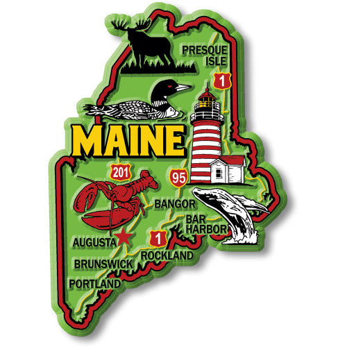 Maine Colorful State Magnet by Classic Magnets, CSM-119
