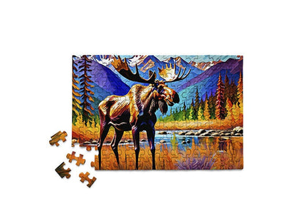 Colorful Moose wildlife forest mini jigsaw puzzle tube gift