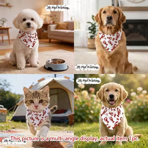 Red Lobster Pattern Adjustable Pet Bandana