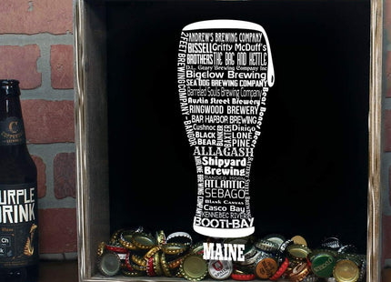 Maine Beer Typography Shadow Box