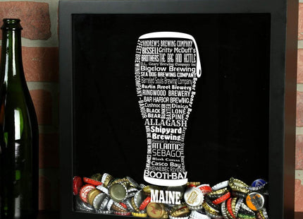 Maine Beer Typography Shadow Box
