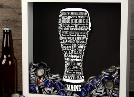 Maine Beer Typography Shadow Box