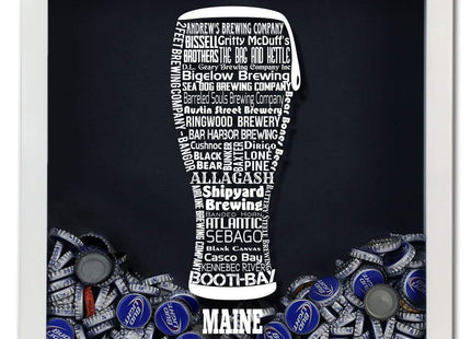 Maine Beer Typography Shadow Box